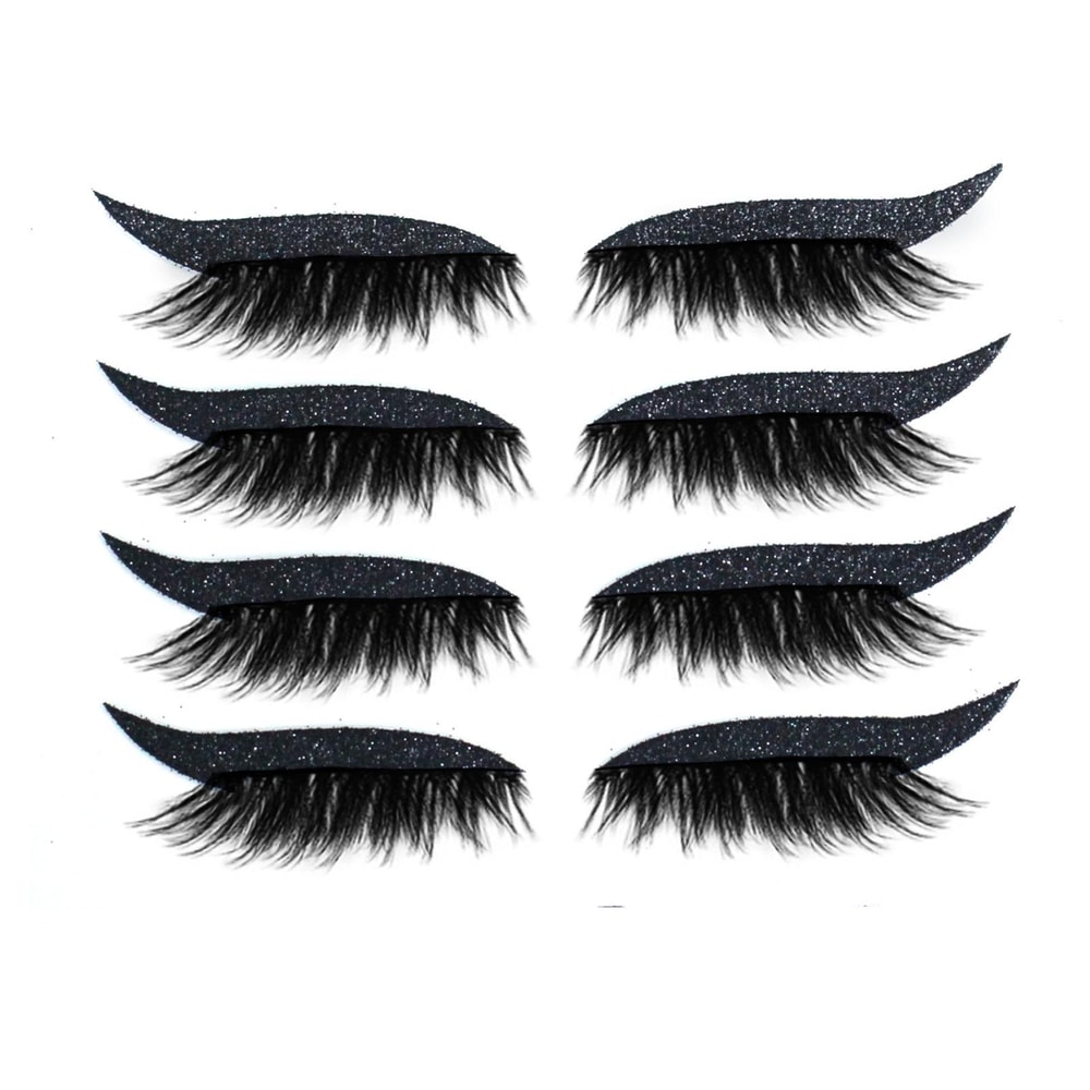 Waterproof Self Adhesive Glitter Eyeliner False Eyelash Stickers For Smoky Cat Eye Makeup 10