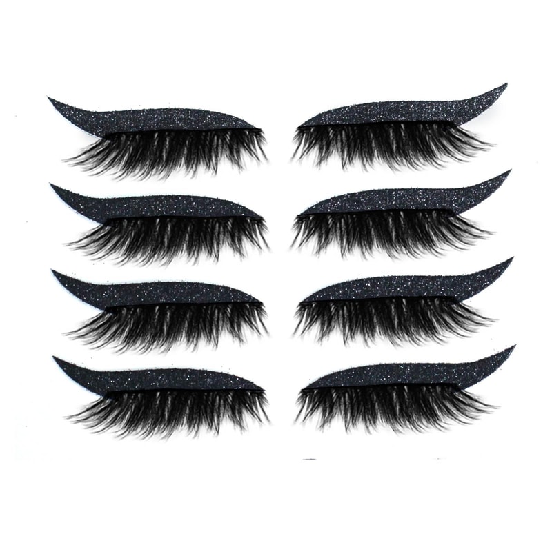 Waterproof Self Adhesive Glitter Eyeliner False Eyelash Stickers For Smoky Cat Eye Makeup 10
