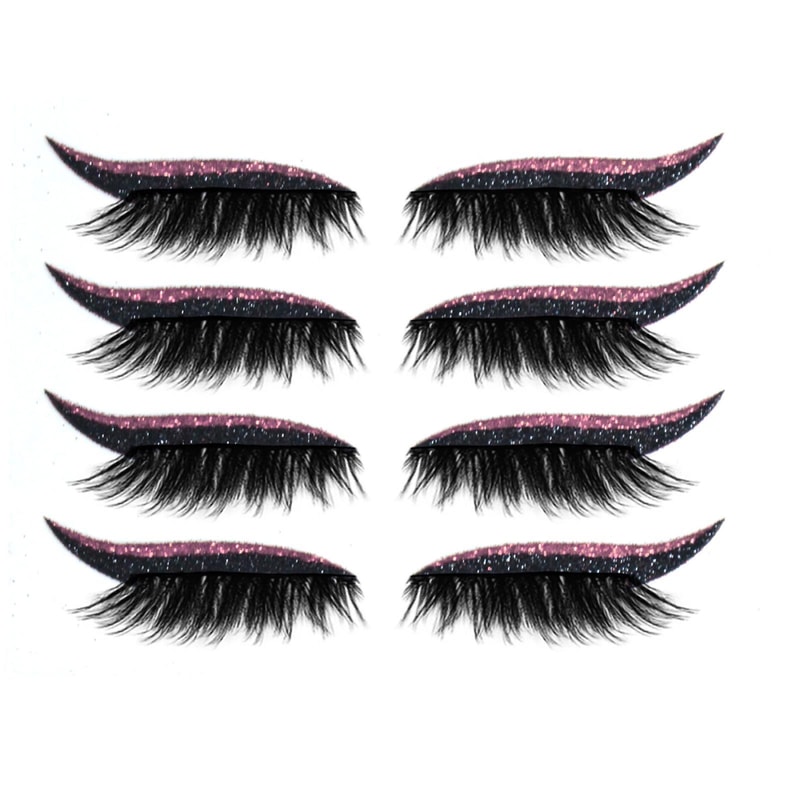 Waterproof Self Adhesive Glitter Eyeliner False Eyelash Stickers For Smoky Cat Eye Makeup 15