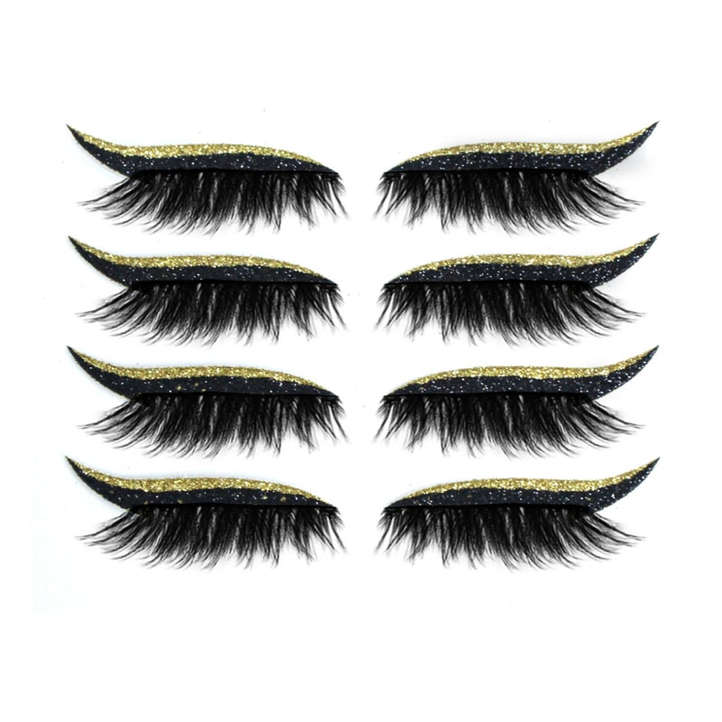 Waterproof Self Adhesive Glitter Eyeliner False Eyelash Stickers For Smoky Cat Eye Makeup 8