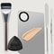 Flawless Blend 5 Piece Makeup Mixing Palette Foundation Spatula Set With Brush And Powder Puff 1