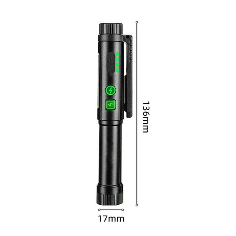 Magnetic LED Pen Flashlight Rechargeable Work Light With Rotating Clip For Inspection Outdoor Use 6