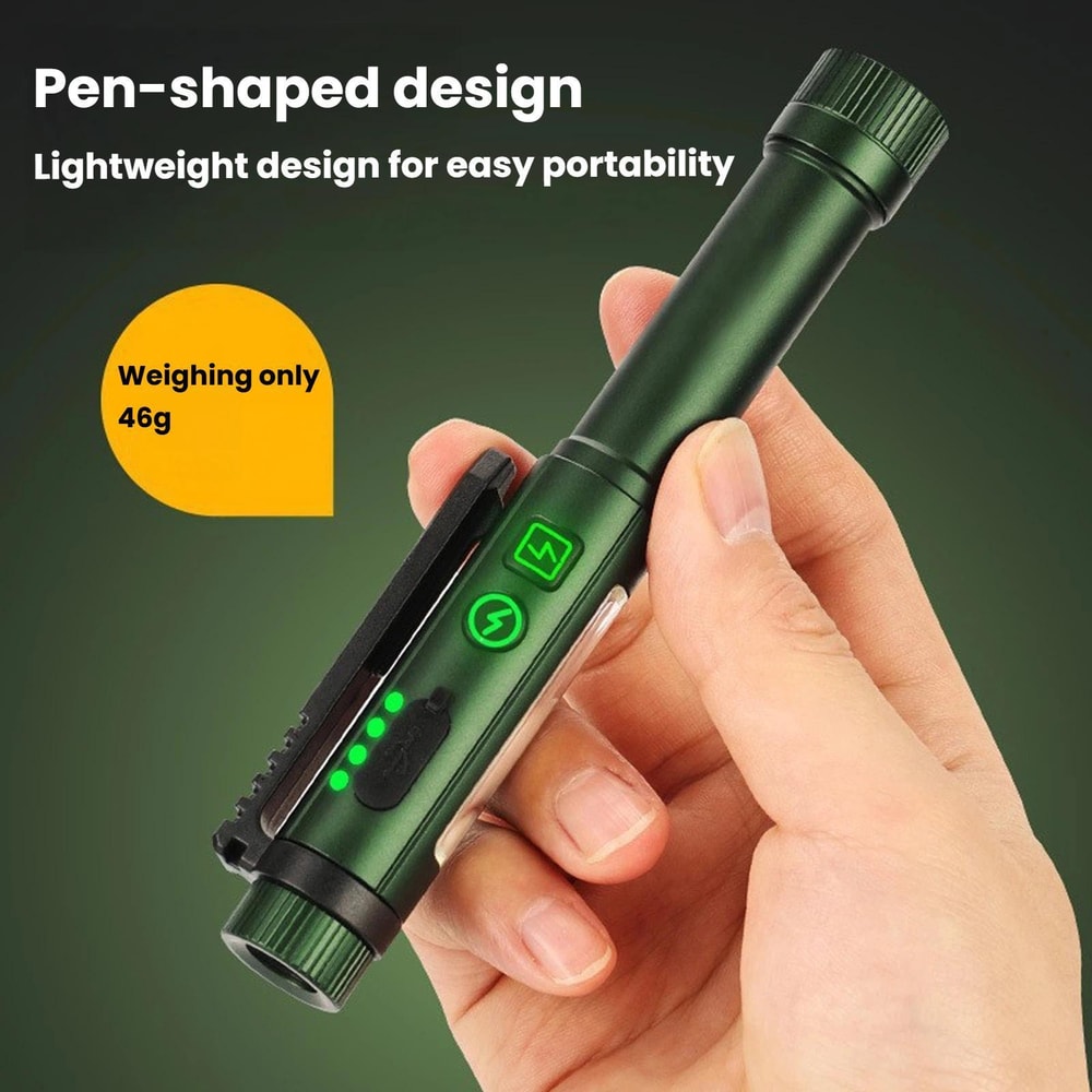 Magnetic LED Pen Flashlight Rechargeable Work Light With Rotating Clip For Inspection Outdoor Use 3