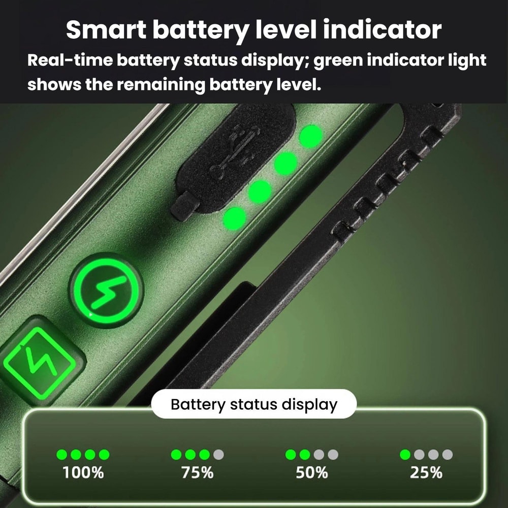 Magnetic LED Pen Flashlight Rechargeable Work Light With Rotating Clip For Inspection Outdoor Use 5