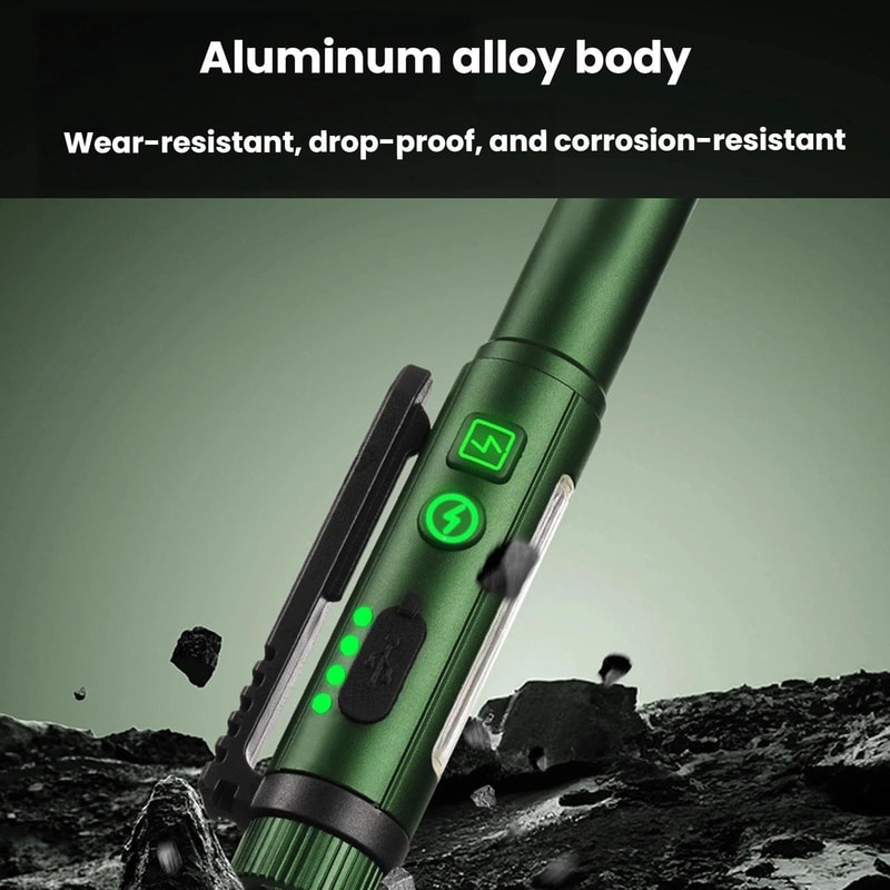 Magnetic LED Pen Flashlight Rechargeable Work Light With Rotating Clip For Inspection Outdoor Use 7