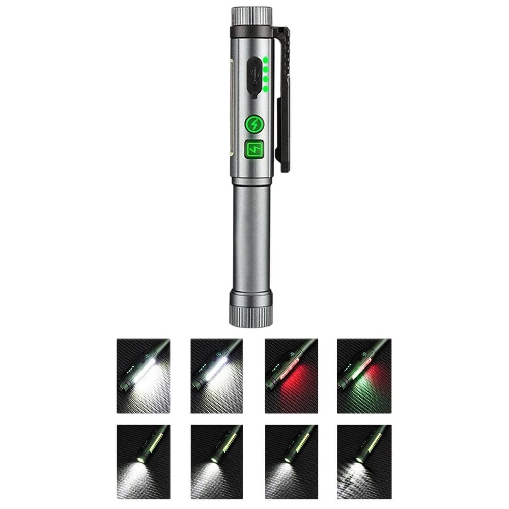 Magnetic LED Pen Flashlight Rechargeable Work Light With Rotating Clip For Inspection Outdoor Use 8