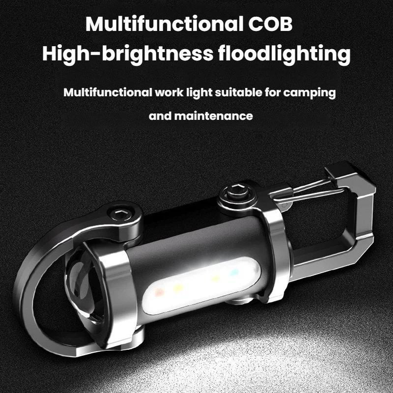 LumaClip Rechargeable LED Keychain Flashlight With 7 Modes For Camping Emergency Work Use 5