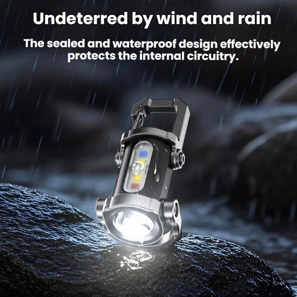 LumaClip Rechargeable LED Keychain Flashlight With 7 Modes For Camping Emergency Work Use 9