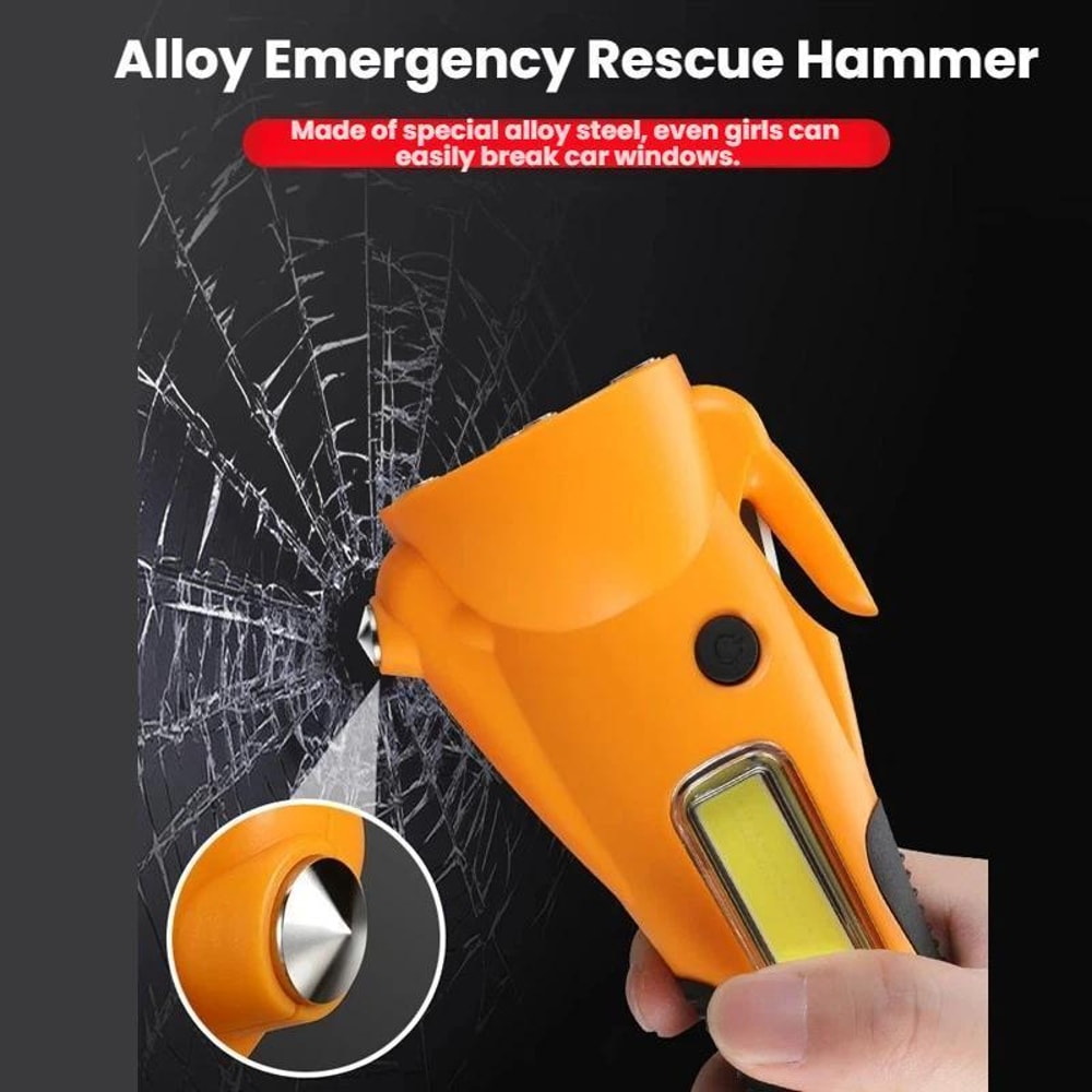 Magnetic COB Emergency Work Light With Safety Hammer Seatbelt Cutter 7