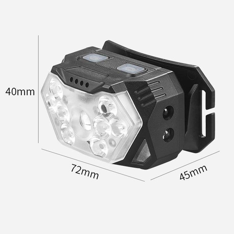 Smart Motion Sensor LED Headlamp Rechargeable Waterproof Head Torch For Camping Fishing Night Work 7