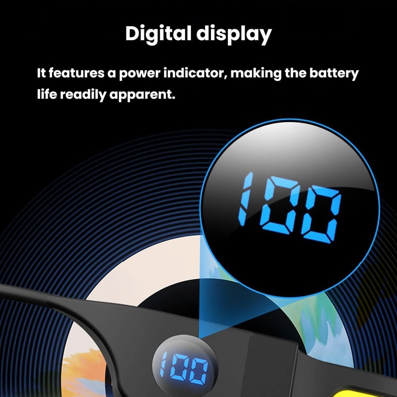 LumaFlex Rechargeable LED Headlamp with Digital Power Display & COB Wide Beam Light