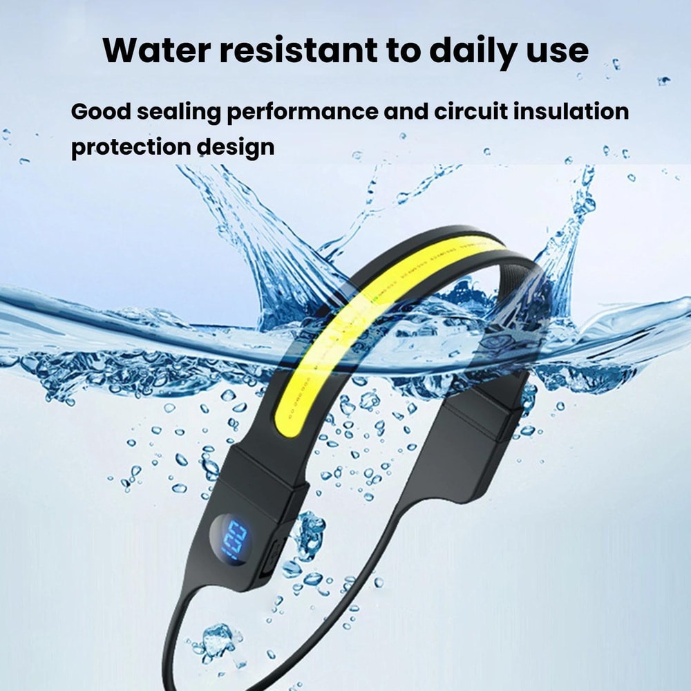 LumaFlex Rechargeable LED Headlamp with Digital Power Display & COB Wide Beam Light