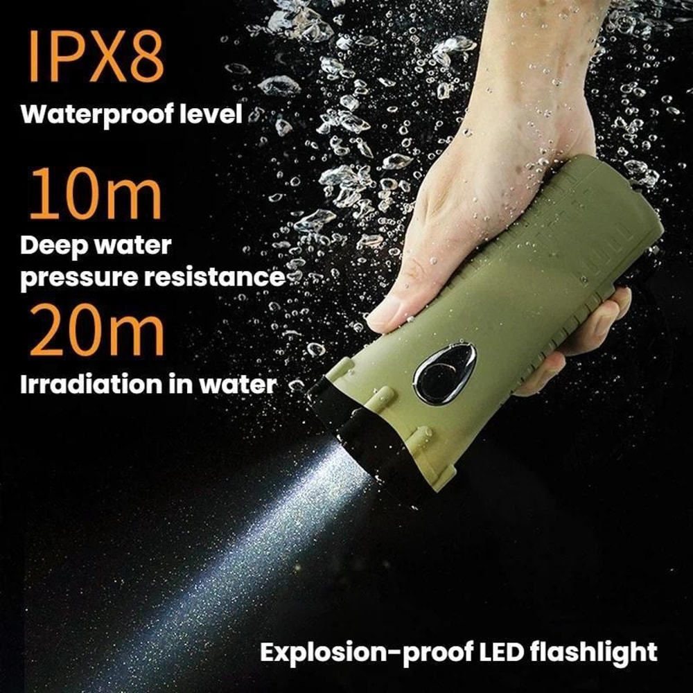 Hand Crank Emergency Flashlight Waterproof Rechargeable LED Torch With Power Bank SOS Alarm 1