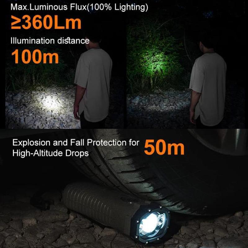 Hand Crank Emergency Flashlight Waterproof Rechargeable LED Torch With Power Bank SOS Alarm 2