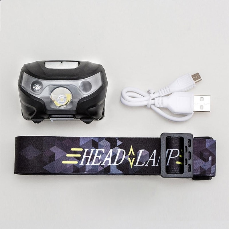 Motion Sensor Rechargeable LED Headlamp Waterproof USB Head Torch For Running Camping Fishing 3