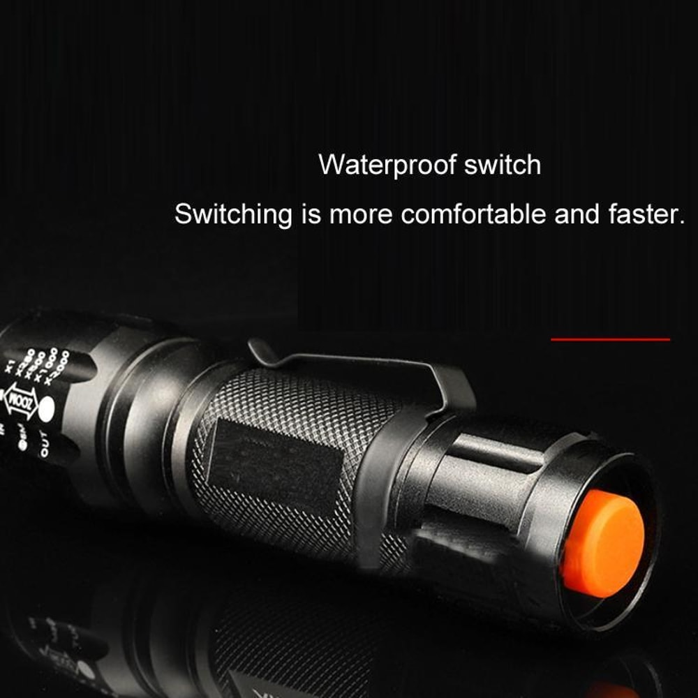 Cree T6 Zoom LED Flashlight Pen Clip Long Range Waterproof Tactical Torch 3