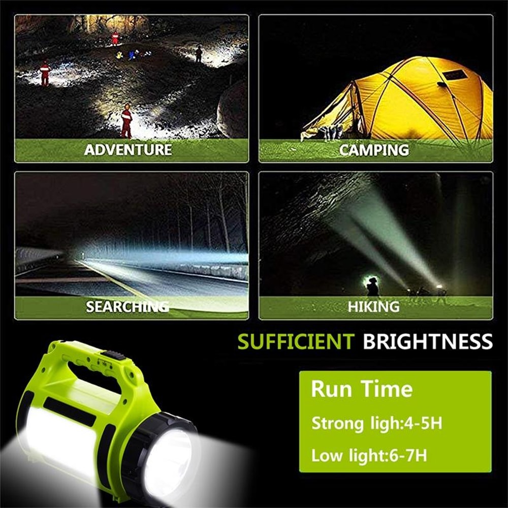1000LM USB Rechargeable LED Searchlight Power Bank For Camping Emergencies Outdoor Adventures 3