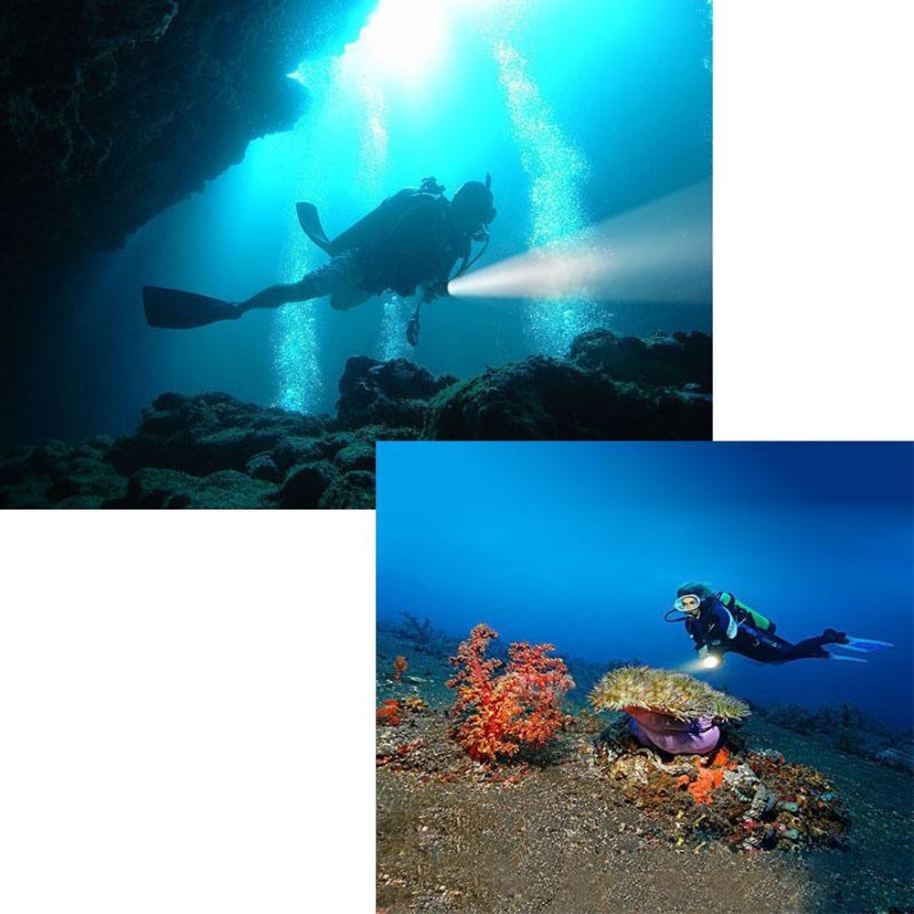 5000LM UV Diving Flashlight 150M Waterproof Purple Light Torch For Diving Leak Detection Outdoor U 5