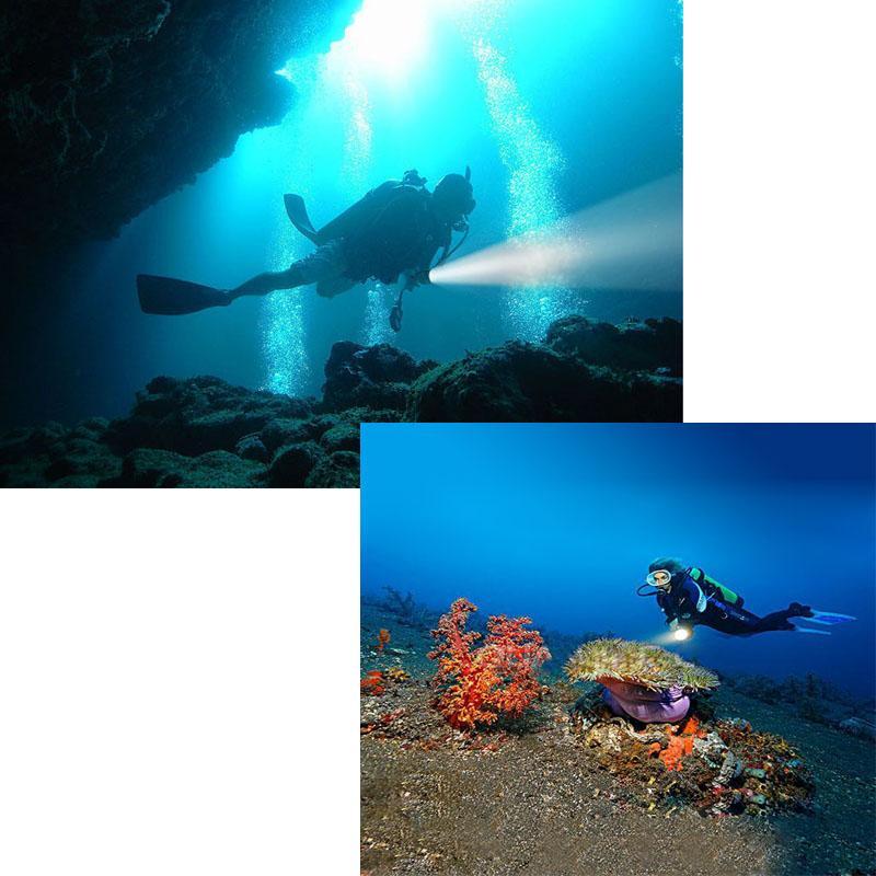 5000LM UV Diving Flashlight 150M Waterproof Purple Light Torch For Diving Leak Detection Outdoor U 5