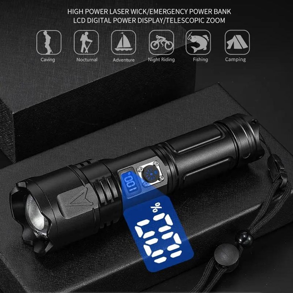 E SMARTER A03 Rechargeable Tactical Flashlight 1500LM Long Range LED Flashlight With LCD Display 1