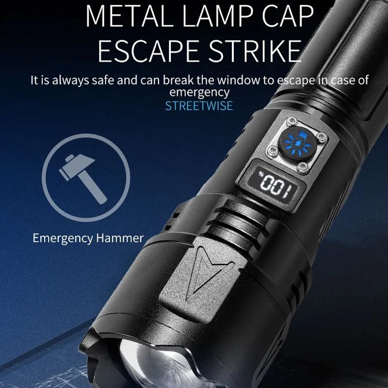 E SMARTER A03 Rechargeable Tactical Flashlight 1500LM Long Range LED Flashlight With LCD Display 6