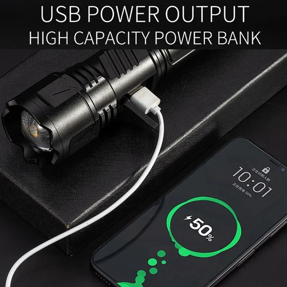 E SMARTER A03 Rechargeable Tactical Flashlight 1500LM Long Range LED Flashlight With LCD Display 8