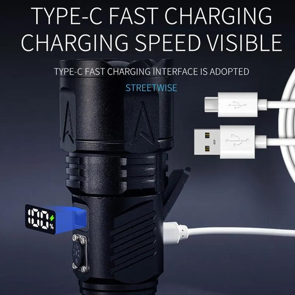 E SMARTER A03 Rechargeable Tactical Flashlight 1500LM Long Range LED Flashlight With LCD Display 9