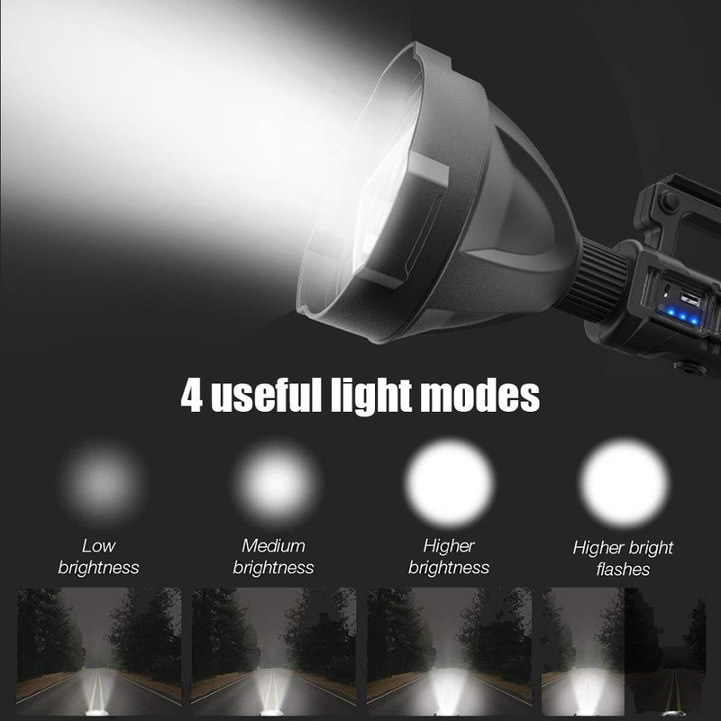 W590 P50 10W Rechargeable LED Searchlight With Tripod High Power Outdoor Flashlight 1