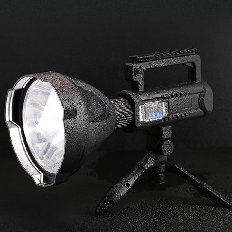 W590 P50 10W Rechargeable LED Searchlight With Tripod High Power Outdoor Flashlight 5