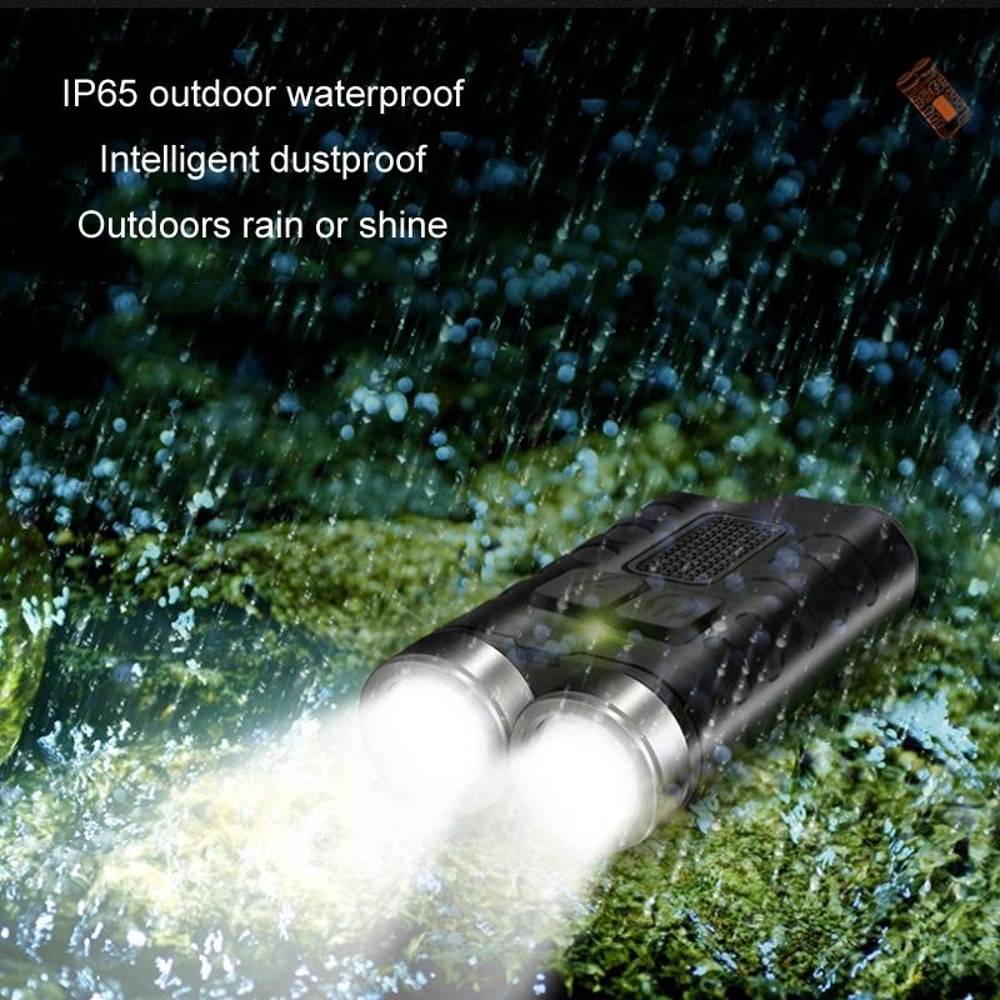 V3 Rechargeable Keychain Flashlight 900LM Mini EDC Torch With UV Light Magnet 5