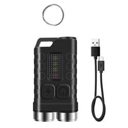 v3 rechargeable keychain flashlight 900lm mini edc torch with uv light & magnet