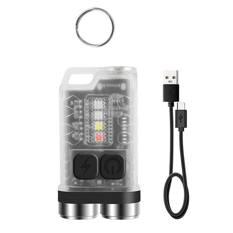 V3 Rechargeable Keychain Flashlight 900LM Mini EDC Torch With UV Light Magnet 6