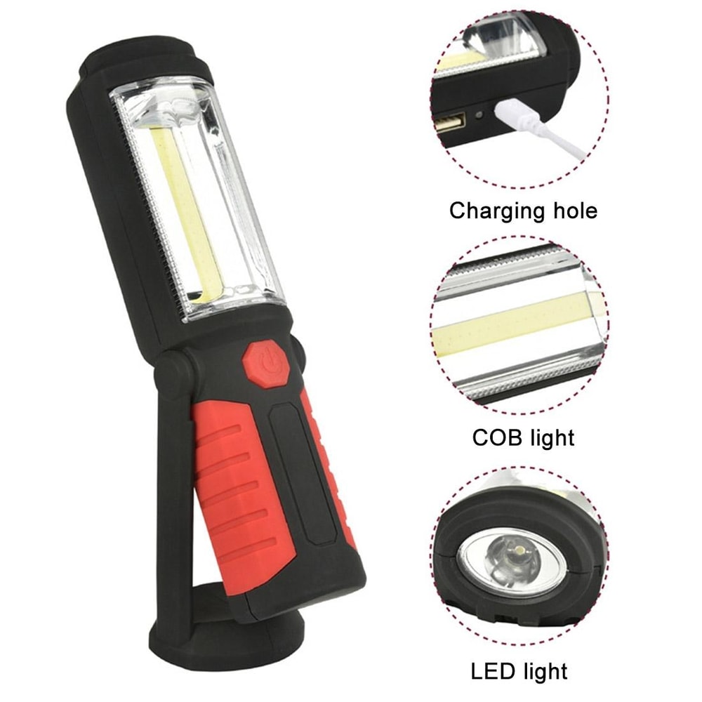 Rechargeable Magnetic LED Work Light With COB Torch And Swivel Hook 11