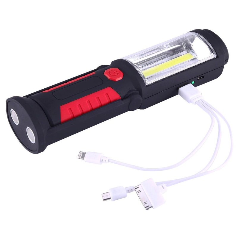Rechargeable Magnetic LED Work Light With COB Torch And Swivel Hook 6