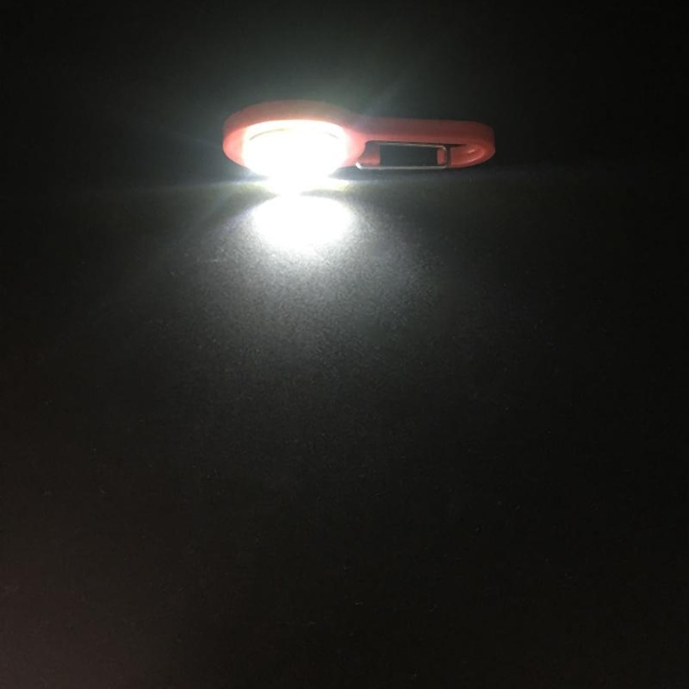 Mini COB Flashlight Keychain Carabiner Lights With SOS Mode For Camping Fishing Emergencies 1
