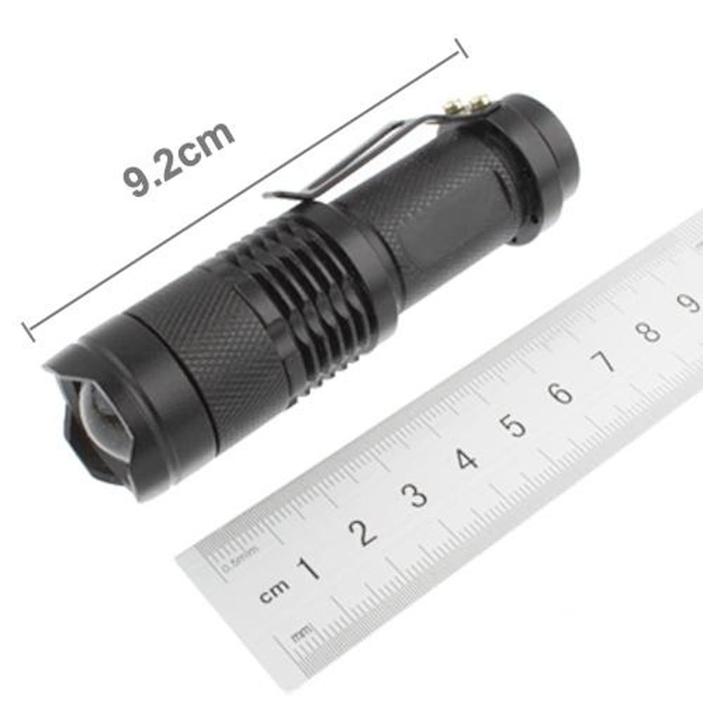 SK68 Zoomable LED Flashlight 180LM Compact Tactical Flashlight With Clip 4