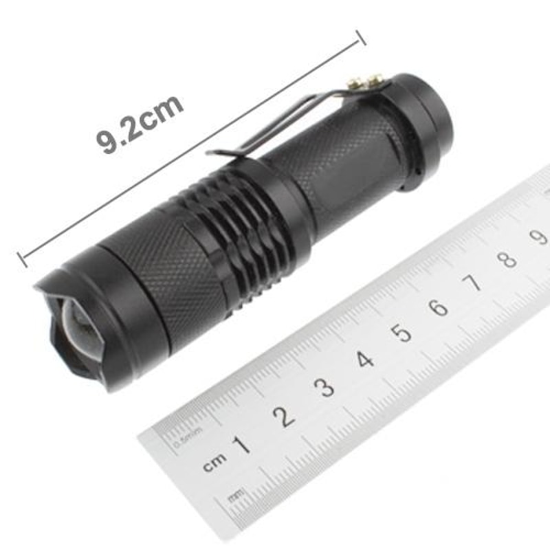 SK68 Zoomable LED Flashlight 180LM Compact Tactical Flashlight With Clip 4