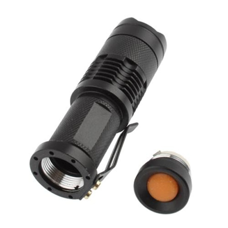 SK68 Zoomable LED Flashlight 180LM Compact Tactical Flashlight With Clip 6