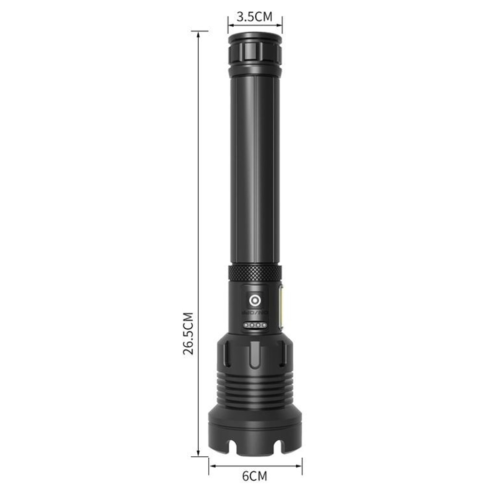 Tactical USB Rechargeable Outdoor P90COB LED Flashlight With Power Display 7 Level Adjustable Brig 7