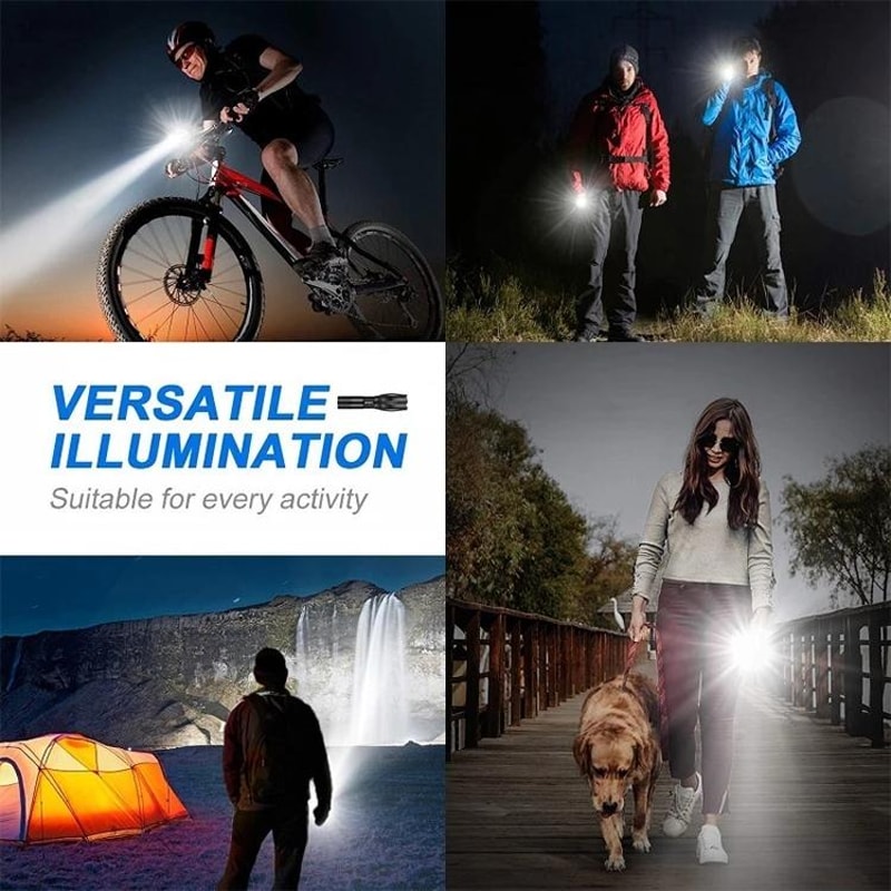 Tactical USB Rechargeable Outdoor P90COB LED Flashlight With Power Display 7 Level Adjustable Brig 3