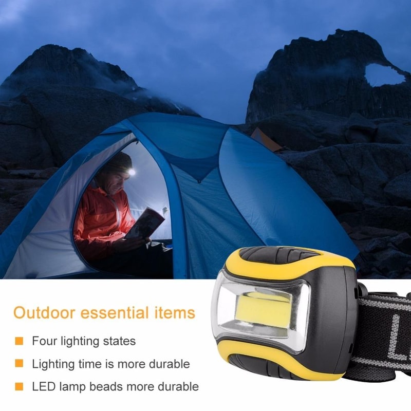 LumiTrail COB LED Headlamp 3 Mode Waterproof Head Torch For Camping Fishing Cycling 1