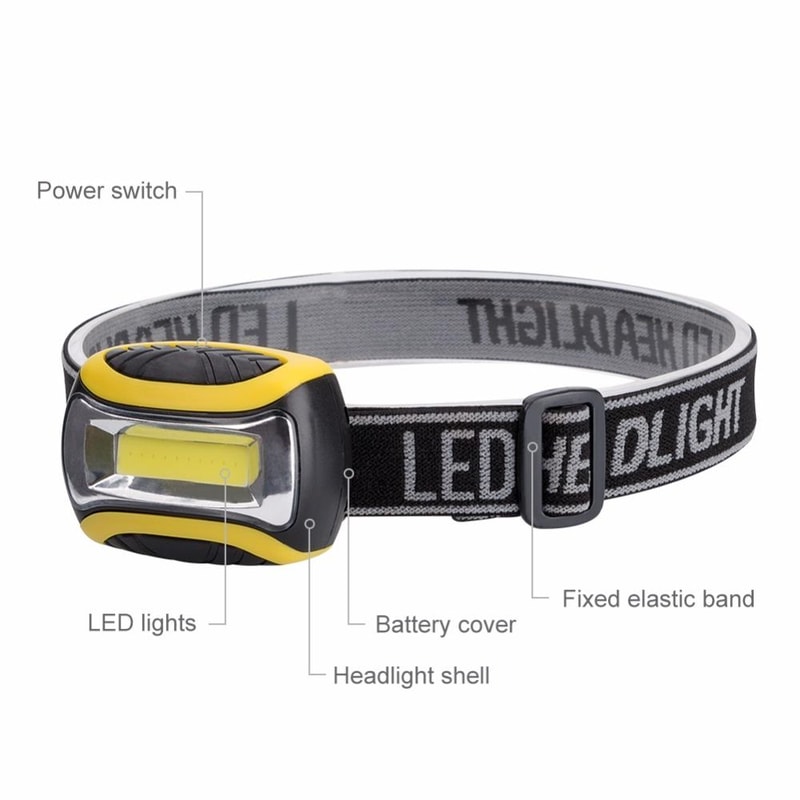 LumiTrail COB LED Headlamp 3 Mode Waterproof Head Torch For Camping Fishing Cycling 4
