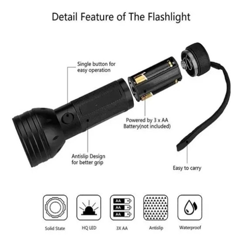 51 LED UV Flashlight 395nm Black Light Pet Urine Stain Detector 1
