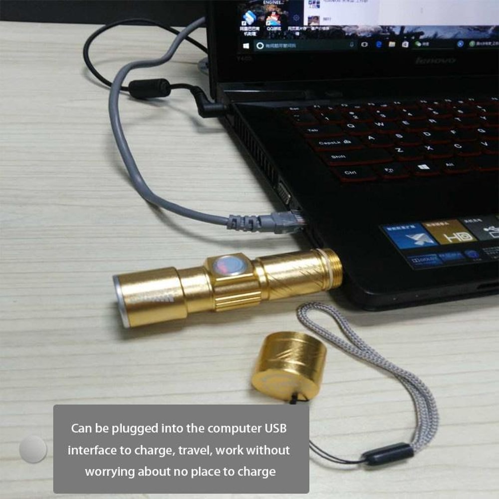 Premium Compact LED Zoom Flashlight White Light Tactical Torch For Outdoor Cycling Emergency 9