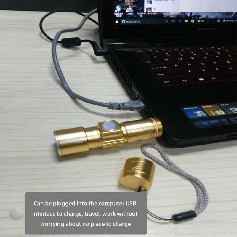 Premium Compact LED Zoom Flashlight White Light Tactical Torch For Outdoor Cycling Emergency 9