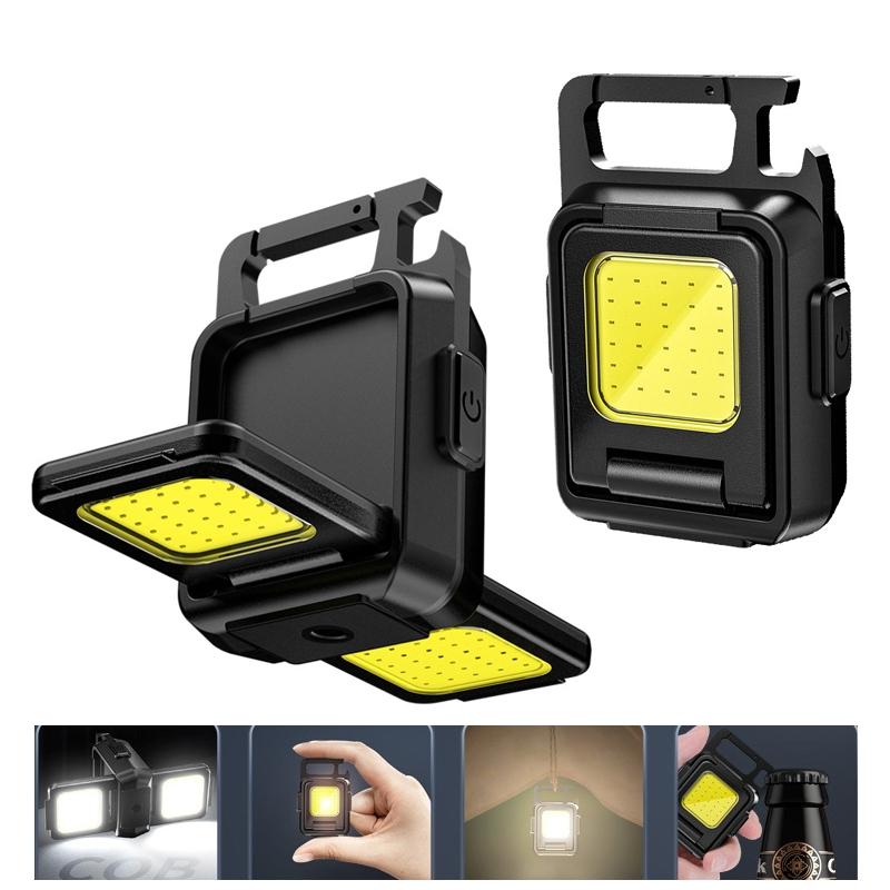 Portable Mini COB Keychain Flashlight USB Rechargeable Bright Camping Light 5