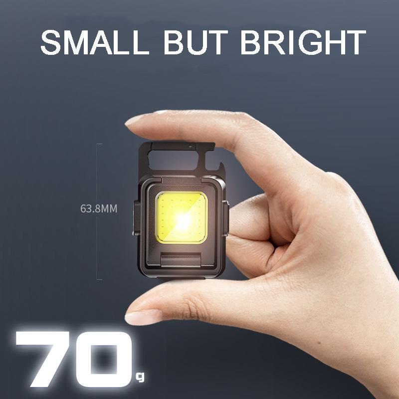 Portable Mini COB Keychain Flashlight USB Rechargeable Bright Camping Light 2