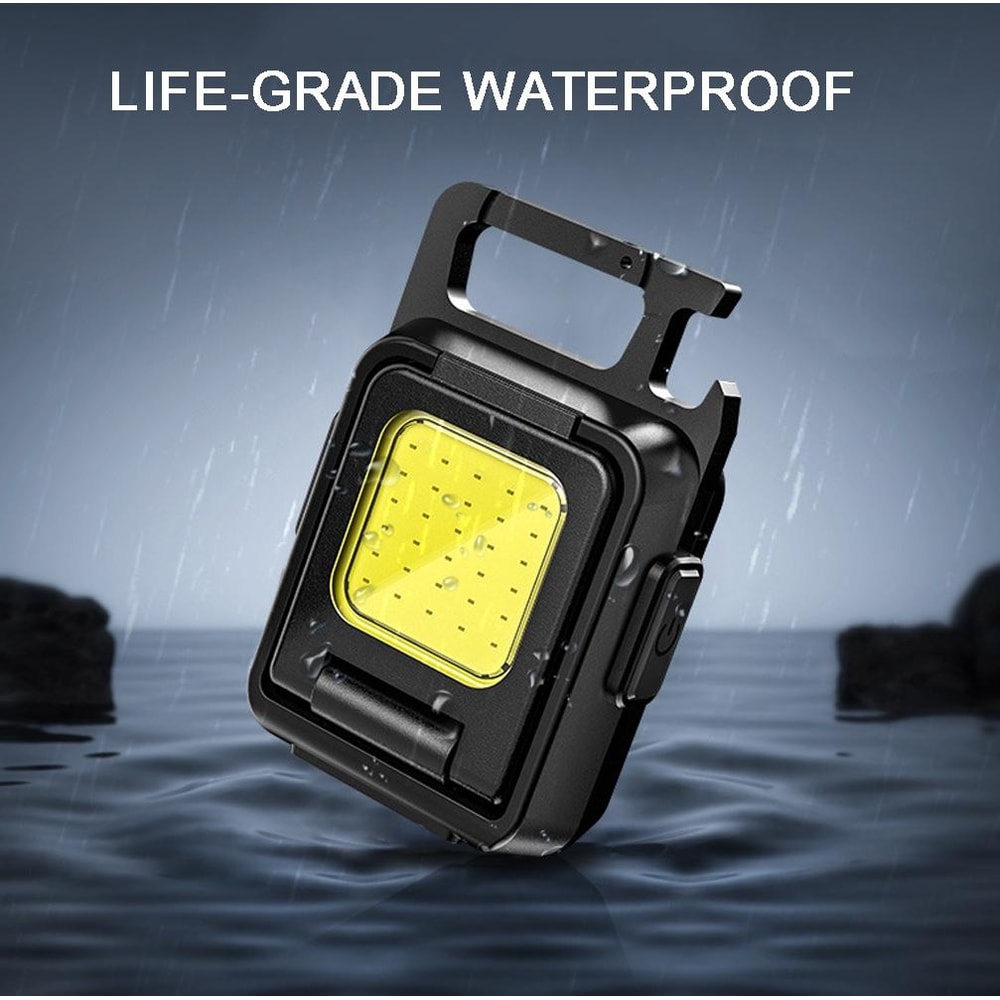 Portable Mini COB Keychain Flashlight USB Rechargeable Bright Camping Light 10