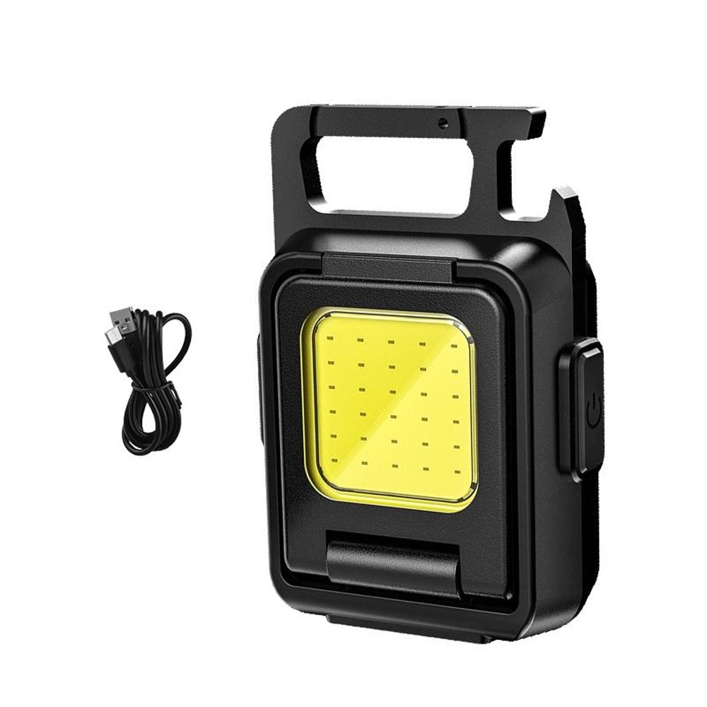 Portable Mini COB Keychain Flashlight USB Rechargeable Bright Camping Light 12