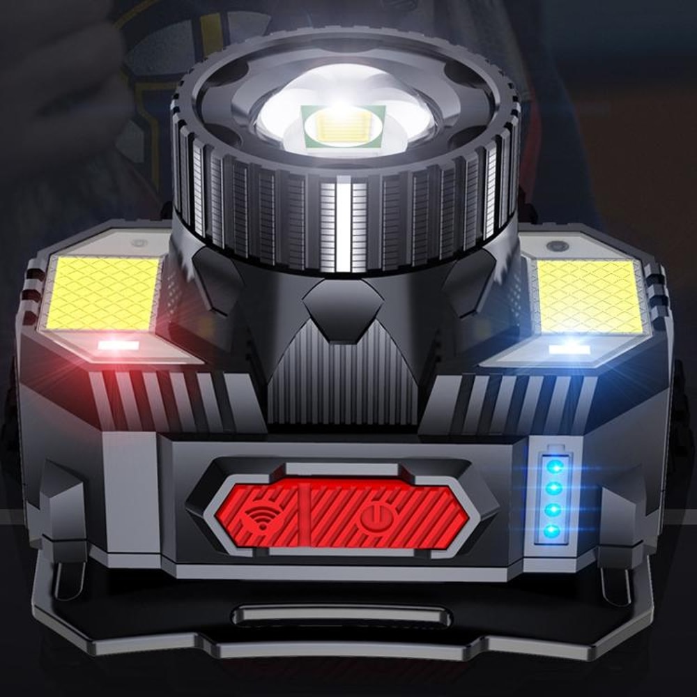 UltraBeam 1000LM LED Headlamp USB Rechargeable Motion Sensor Zoom Flashlight 2